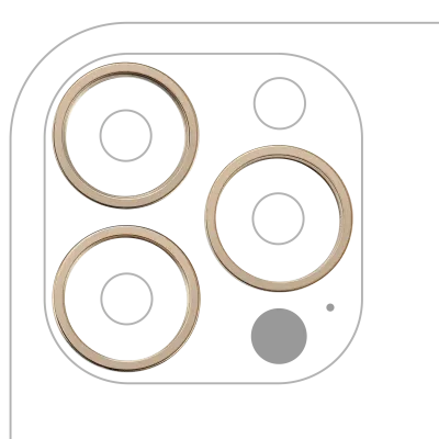Back Camera Bezel Ring Only For iPhone 13 Pro / 13 Pro Max (3 Piece Set) (Gold) (10 Pack)