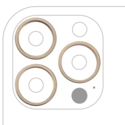 Рамка основної камери для iPhone 13 Pro / 13 Pro Max (3 шт) (золотий) (10 шт)