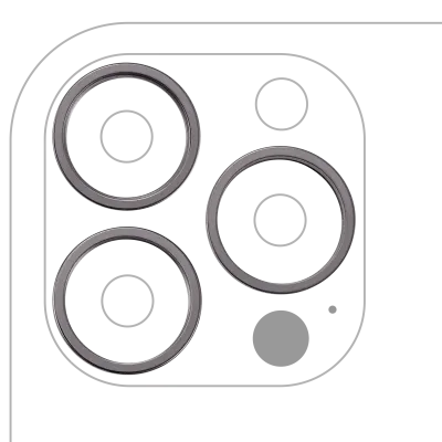 Back Camera Bezel Ring Only For iPhone 13 Pro / 13 Pro Max (3 Piece Set) (Graphite) (10 Pack)