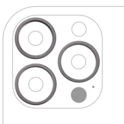 Рамка основної камери для iPhone 13 Pro / 13 Pro Max (3 шт) (графітовий) (10 шт)