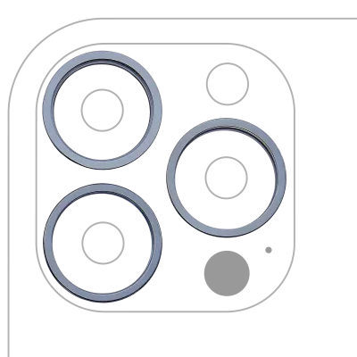 Back Camera Bezel Ring Only For iPhone 13 Pro / 13 Pro Max (3 Piece Set) (Sierra Blue) (10 Pack)