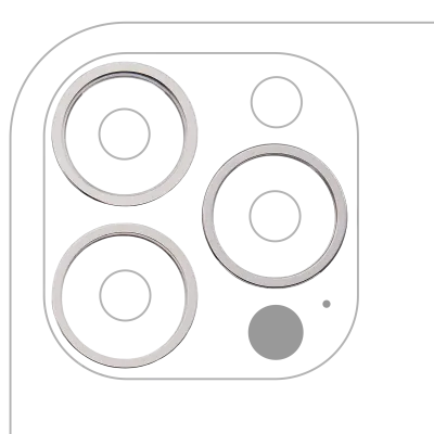 Back Camera Bezel Ring Only For iPhone 13 Pro / 13 Pro Max (3 Piece Set) (Silver) (10 Pack)