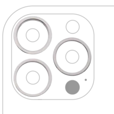 Рамка основної камери для iPhone 13 Pro / 13 Pro Max (3 шт) (сріблястий) (10 шт)