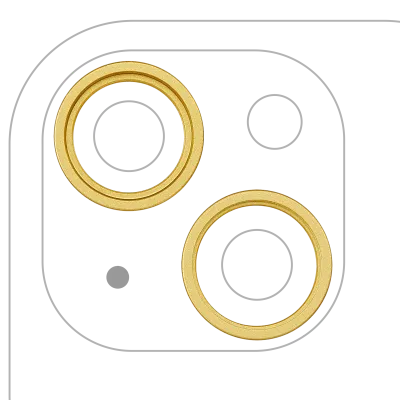 Back Camera Bezel Ring Only For iPhone 14 / 14 Plus (2 Piece Set) (Yellow) (10 Pack)