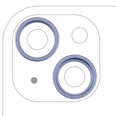 Back Camera Bezel Ring Only For iPhone 14 / 14 Plus (2 Piece Set) (Blue) (10 Pack)