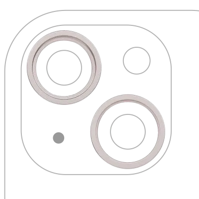 Back Camera Bezel Ring Only For iPhone 14 / 14 Plus (2 Piece Set) (Starlight) (10 Pack)
