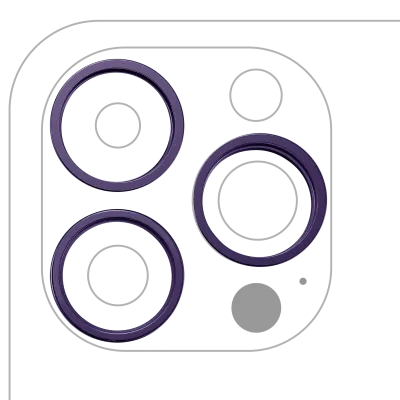 Back Camera Bezel Ring Only For iPhone 14 Pro / 14 Pro Max (3 Piece Set) (Deep Purple) (10 Pack)