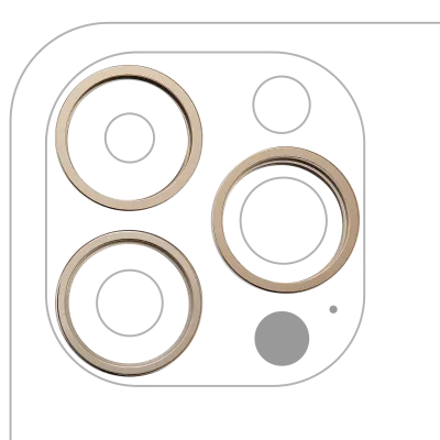 Back Camera Bezel Ring Only For iPhone 14 Pro / 14 Pro Max (3 Piece Set) (Gold) (10 Pack)