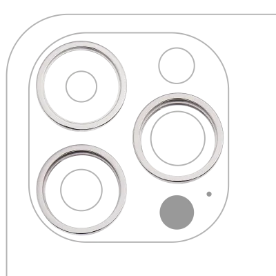 Back Camera Bezel Ring Only For iPhone 14 Pro / 14 Pro Max (3 Piece Set) (Silver) (10 Pack)