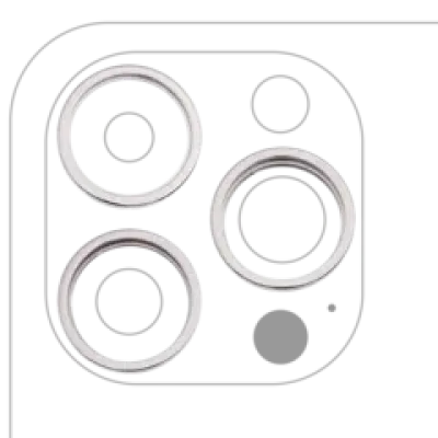 Рамка основної камери для iPhone 14 Pro / 14 Pro Max (3 шт) (сріблястий) (10 шт)