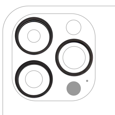 Back Camera Bezel Ring Only For iPhone 14 Pro / 14 Pro Max (3 Piece Set) (Space Black) (10 Pack)
