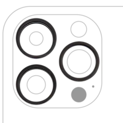 Рамка основної камери для iPhone 14 Pro / 14 Pro Max (3 шт) (Space Black) (10 шт)