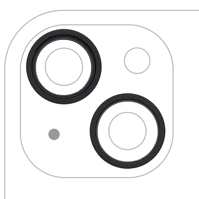 Back Camera Bezel Ring Only For iPhone 15 / 15 Plus (2 Piece Set) (Black) (10 Pack)