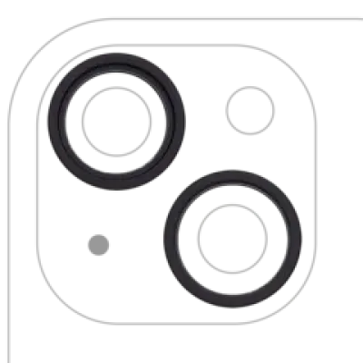 Рамка основної камери для iPhone 15 / 15 Plus (2 шт) (чорний) (10 шт)
