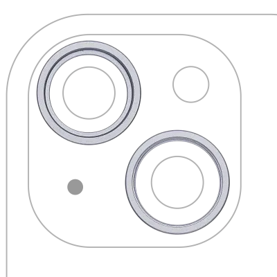 Back Camera Bezel Ring Only For iPhone 15 / 15 Plus (2 Piece Set) (Blue) (10 Pack)