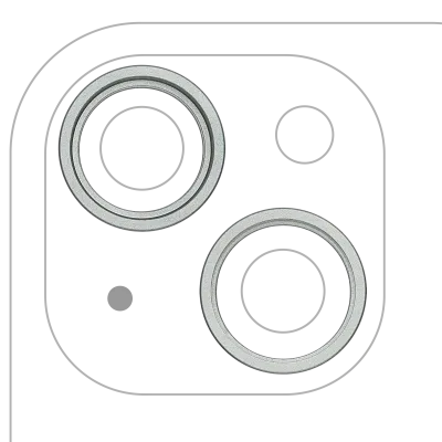 Back Camera Bezel Ring Only For iPhone 15 / 15 Plus (2 Piece Set) (Green) (10 Pack)
