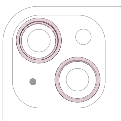 Back Camera Bezel Ring Only For iPhone 15 / 15 Plus (2 Piece Set) (Pink) (10 Pack)