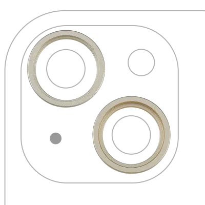 Back Camera Bezel Ring Only For iPhone 15 / 15 Plus (2 Piece Set) (Yellow) (10 Pack)