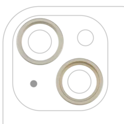 Рамка основної камери для iPhone 15 / 15 Plus (2 шт) (жовтий) (10 шт)