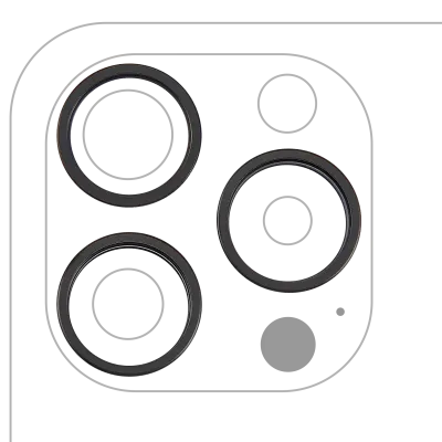 Back Camera Bezel Ring Only For iPhone 15 Pro (3 Piece Set) (Black Titanium) (10 Pack)