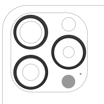 Back Camera Bezel Ring Only For iPhone 15 Pro Max (3 Piece Set) (Black Titanium) (10 Pack)