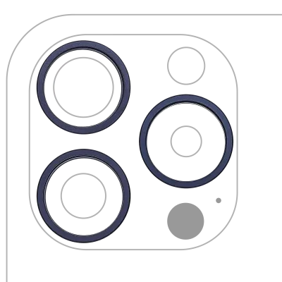 Back Camera Bezel Ring Only For iPhone 15 Pro Max (3 Piece Set) (Blue Titanium) (10 Pack)
