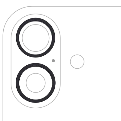 Back Camera Bezel Ring Only For iPhone 16 / 16 Plus (2 Piece Set) (Black) (10 Pack)