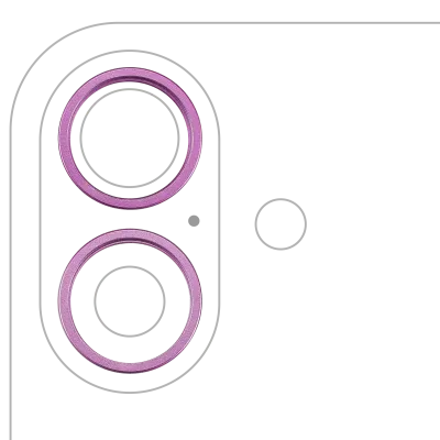 Back Camera Bezel Ring Only For iPhone 16 / 16 Plus (2 Piece Set) (Pink) (10 Pack)