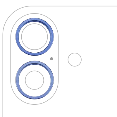 Back Camera Bezel Ring Only For iPhone 16 / 16 Plus (2 Piece Set) (Ultramarine) (10 Pack)
