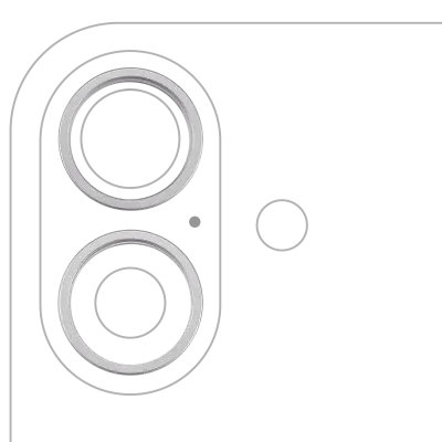 Back Camera Bezel Ring Only For iPhone 16 / 16 Plus (2 Piece Set) (White) (10 Pack)