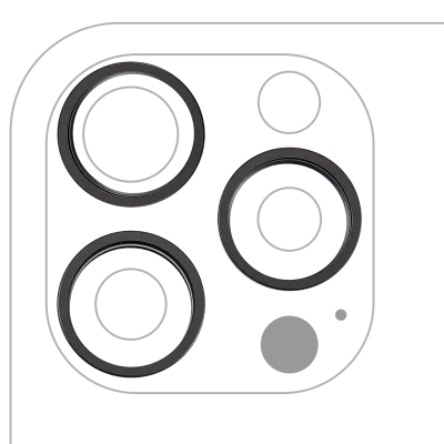 Back Camera Bezel Ring Only For iPhone 16 Pro / 16 Pro Max (3 Piece Set) (Black Titanium) (10 Pack)