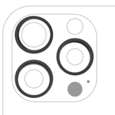 Рамка основної камери для iPhone 16 Pro / 16 Pro Max (3 шт) (Black Titanium) (10 шт)
