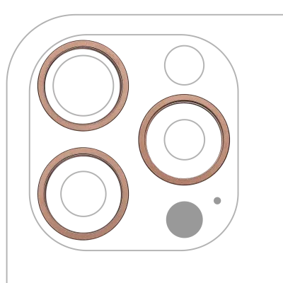 Back Camera Bezel Ring Only For iPhone 16 Pro / 16 Pro Max (3 Piece Set) (Desert Titanium) (10 Pack)