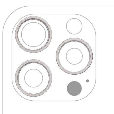 Back Camera Bezel Ring Only For iPhone 16 Pro / 16 Pro Max (3 Piece Set) (White Titanium) (10 Pack)