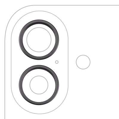 Back Camera Bezel Ring Only For iPhone 17 (2 Piece Set) (Black) (10 Pack)