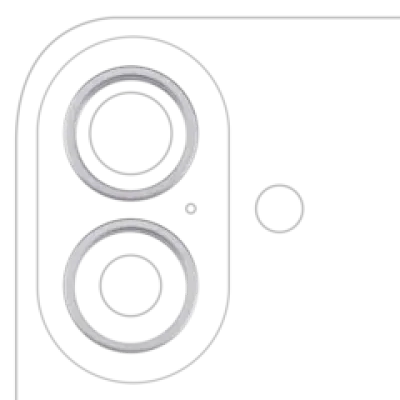 Рамка основної камери для iPhone 17 (2 шт) (білий) (10 шт)