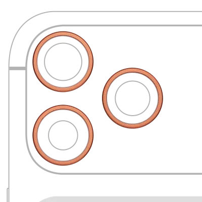 Back Camera Bezel Ring Only For iPhone 17 Pro / 17 Pro Max (3 Piece Set) (Cosmic Orange) (10 Pack)