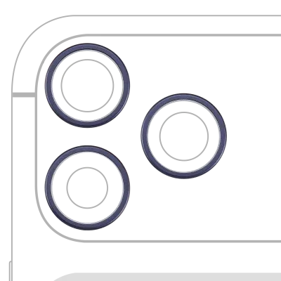Back Camera Bezel Ring Only For iPhone 17 Pro / 17 Pro Max (3 Piece Set) (Deep Blue) (10 Pack)