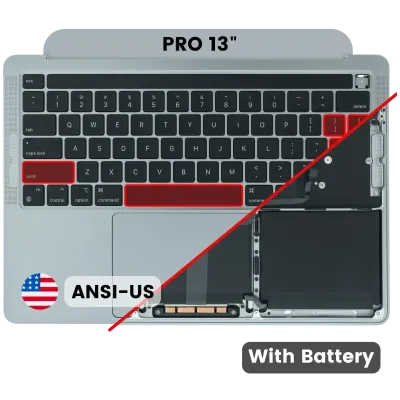 Топкейс з акумулятором і клавіатурою (ANSI US) для MacBook Pro 13" A2338 (2020) (Used OEM Pull: Grade B / C) (M2) (Space Gray)