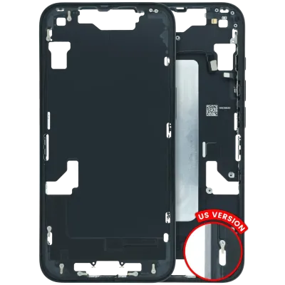 Mid-Frame Housing W/ Small Parts For iPhone 16e / 17e (US Version) (Used OEM Pull: Grade C) (Black)
