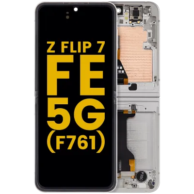 Внутрішній дисплейний модуль (OLED) з рамкою для Samsung Galaxy Z Flip 7 FE 5G (F761) (US & International) (Refurbished) (Silver Shadow)