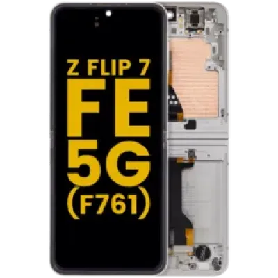 Внутрішній дисплейний модуль (OLED) з рамкою для Samsung Galaxy Z Flip 7 FE 5G (F761) (US & International) (Refurbished) (Silver Shadow)