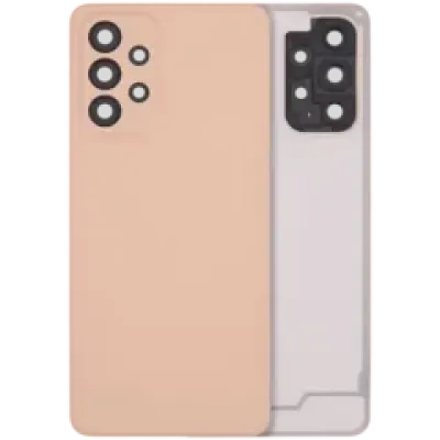 Задня кришка зі склом камери для Samsung Galaxy A33 5G (A336 / 2022) (No Logo) (Aftermarket Plus) (персик)