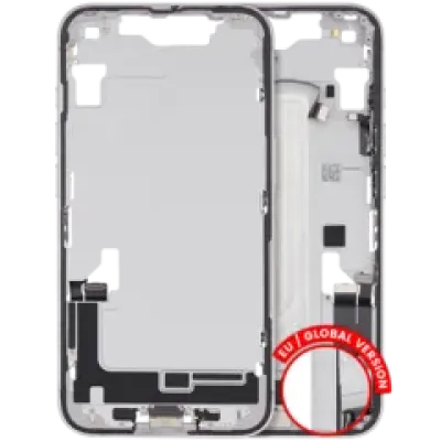 Середня рамка зі шлейфом зарядки й дрібними деталями для iPhone 16e / 17e (EU / Global Version) (Used OEM Pull: Grade C) (білий)