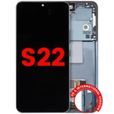 Дисплейний модуль (OLED) з рамкою для Samsung Galaxy S22 5G (US & International) (Aftermarket Plus) (120HZ) (зелений)