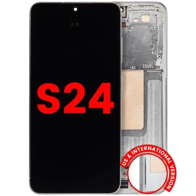 Дисплейний модуль (OLED) з рамкою для Samsung Galaxy S24 5G (US & International Version) (Aftermarket Plus) (120HZ) (Jade Green)