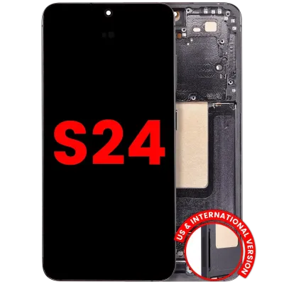 OLED Assembly With Frame For Samsung Galaxy S24 5G (US & International Version) (Aftermarket Plus) (120HZ) (Onyx Black)