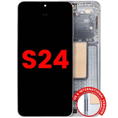 OLED Assembly With Frame For Samsung Galaxy S24 5G (US & International Version) (Aftermarket Plus) (120HZ) (Sapphire Blue)