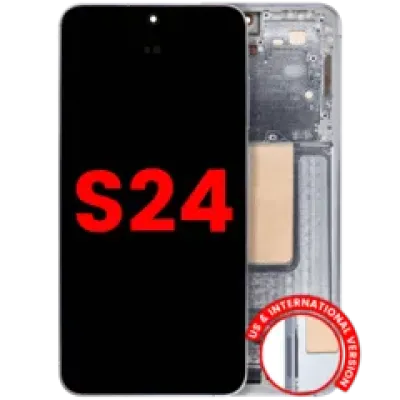 Дисплейний модуль (OLED) з рамкою для Samsung Galaxy S24 5G (US & International Version) (Aftermarket Plus) (120HZ) (Sapphire Blue)