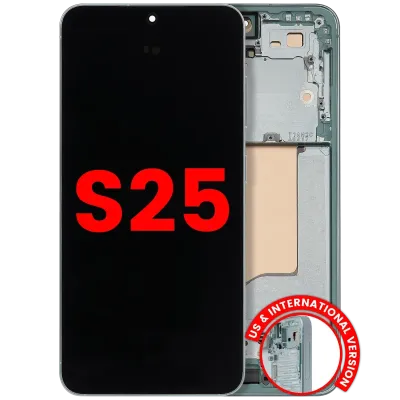 OLED Assembly With Frame For Samsung Galaxy S25 5G (US & International) (Aftermarket Plus) (120HZ) (Mint)